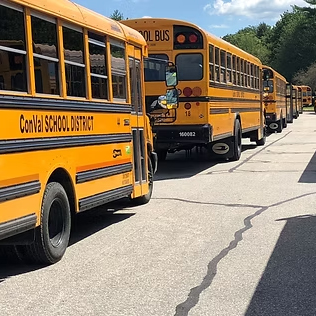 School Buses in Front of SMS
